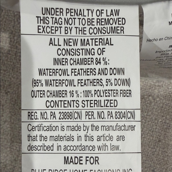 Hotel Grand Luxury Down Feather Queen Pillow Set- NWOT - Picture 3 of 3